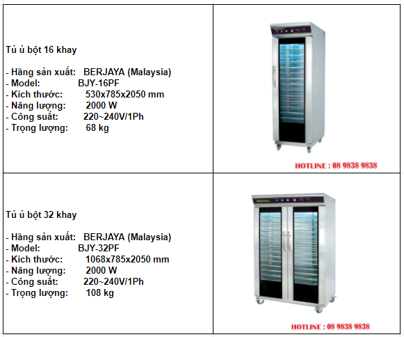 Tủ ủ bột Berjaya