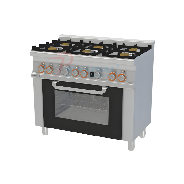 LOTUS BẾP CÔNG NGHIỆP 6 HỌNG CÓ LÒ NƯỚNG MODEL CF6-610GEM