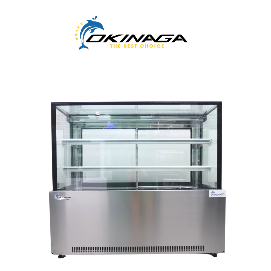 TỦ TRƯNG BÀY BÁNH 1M8 OKINAGA (TRẮNG, ĐEN, INOX)