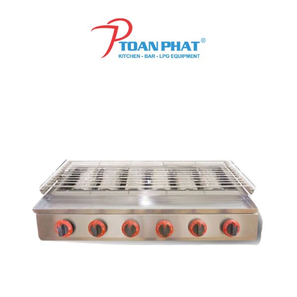 BẾP NƯỚNG HÀU 6 HỌNG NGẮN DÙNG GAS BN-F2.6GN