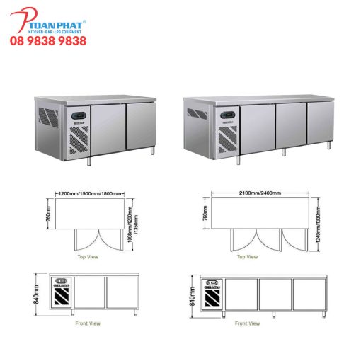 Các kích thước tủ lạnh phổ biến cho nhà hàng hiện nay