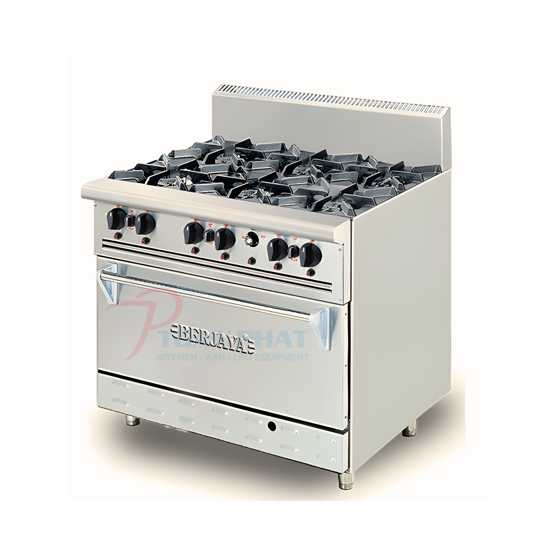 Bếp Âu 6 họng có lò nướng Berjaya DRO6-17