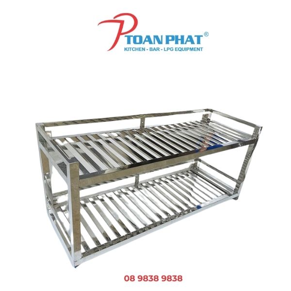 KỆ SONG INOX ĐỂ BÀN HAI TẦNG