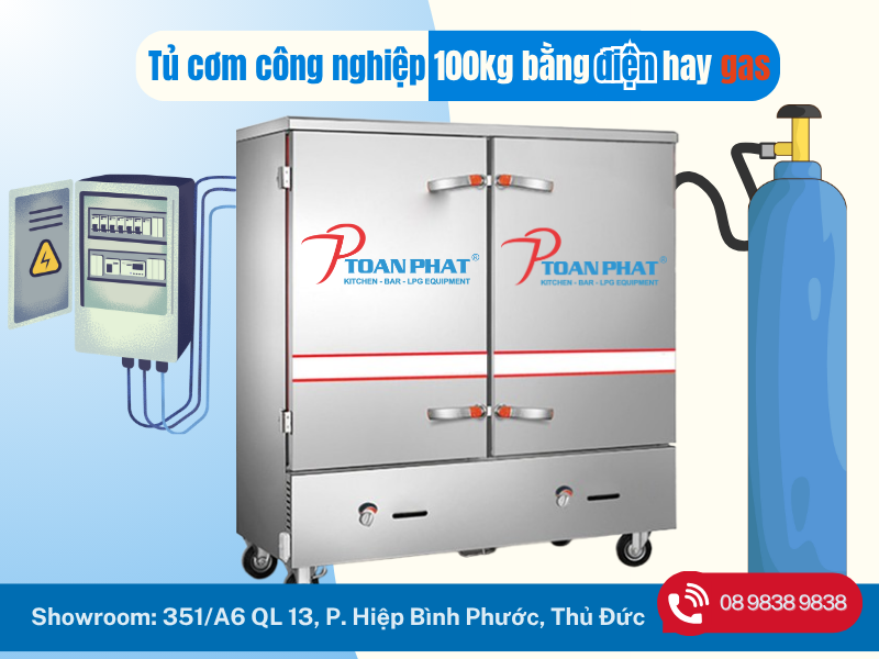 Nên mua tủ nấu cơm công nghiệp bằng điện hay gas tốt hơn?