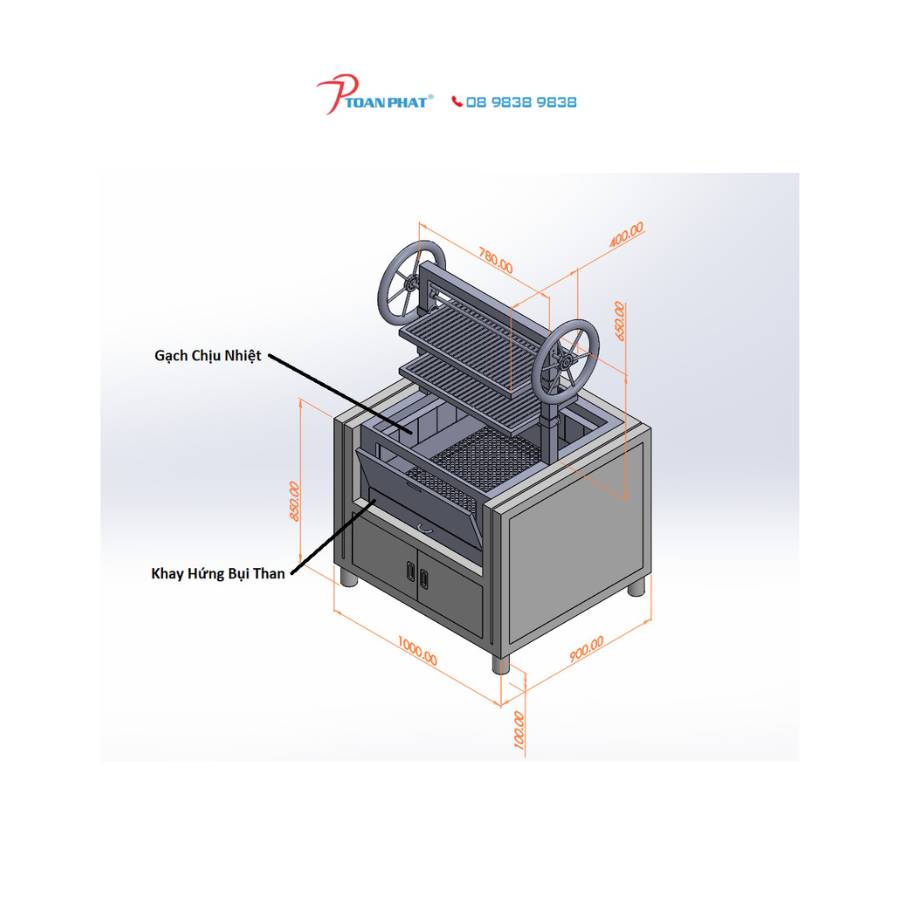 Lò nướng than inox 304 cao cấp – Nhận thiết kế theo yêu cầu