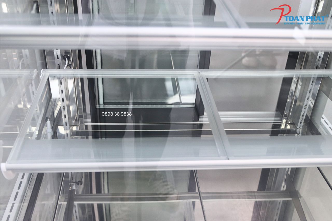 TỦ TRƯNG BÀY BÁNH 1M2 OKINAGA (TRẮNG, ĐEN, INOX) 4 tu trung bay banh Okinaga1 1