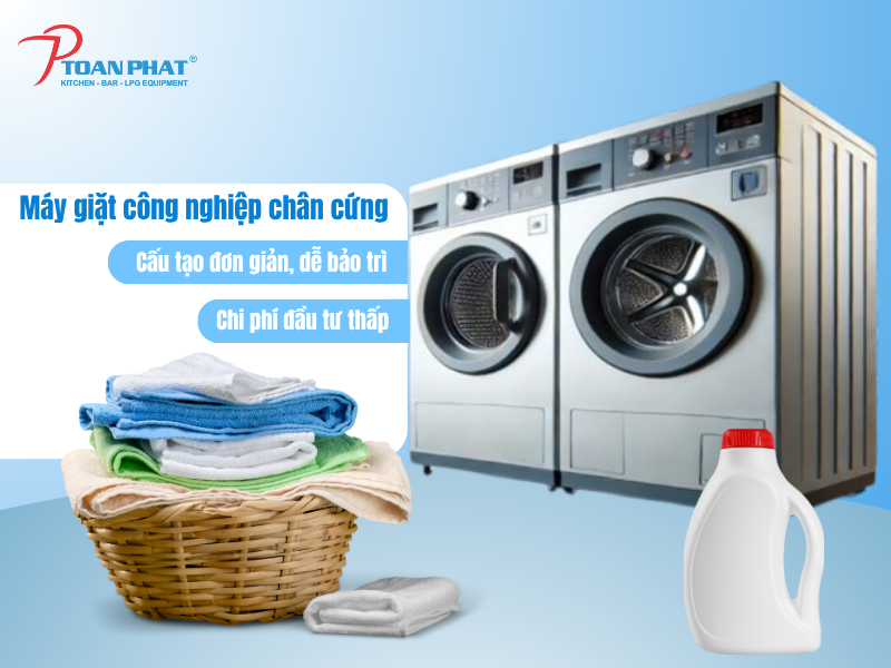 Máy giặt công nghiệp chân cứng