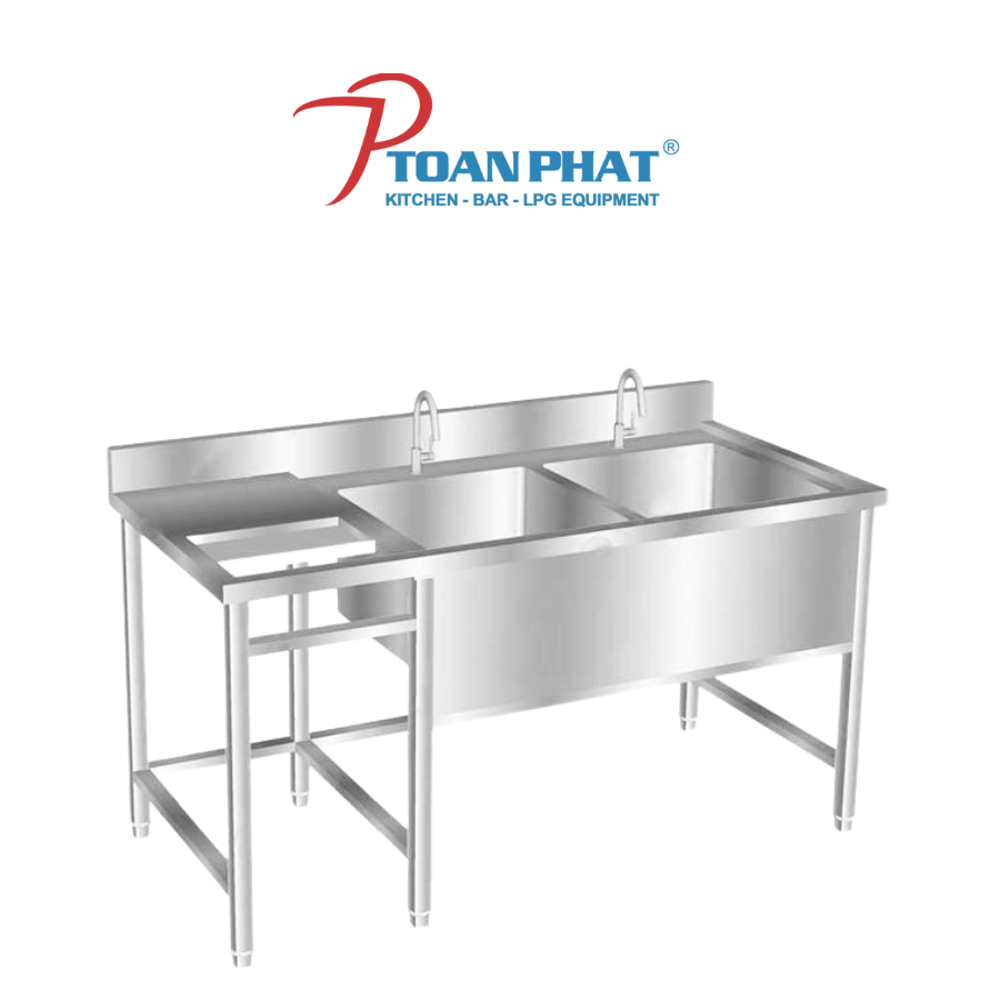 CHẬU RỬA ĐÔI CÓ LỖ XẢ RÁC