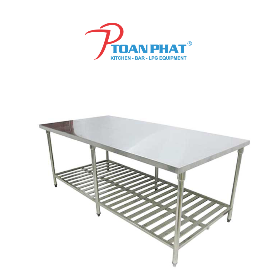 BÀN INOX CÓ KỆ SONG