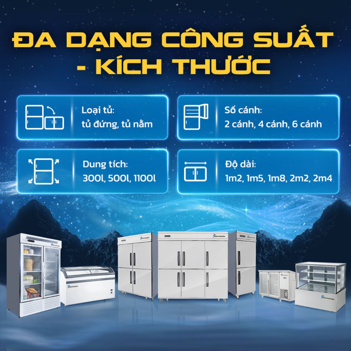 Tủ đông 4 cánh Okinaga