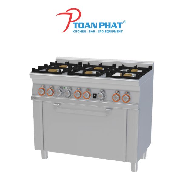 LOTUS BẾP 6 HỌNG KẾT HỢP LÒ NƯỚNG ĐA NĂNG CFM6-610GEM