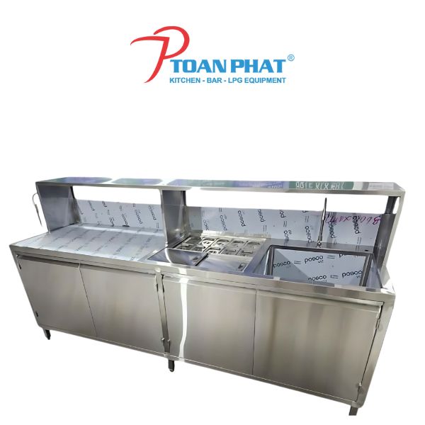 QUẦY PHA CHẾ INOX THEO YÊU CẦU 2M40 QPC02304