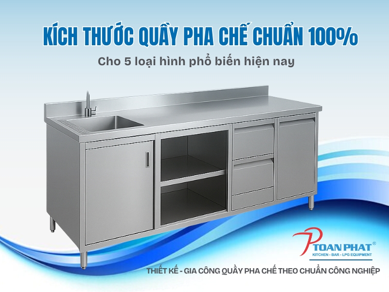 Kích thước quầy pha chế chuẩn 100% cho 5 loại hình phổ biến