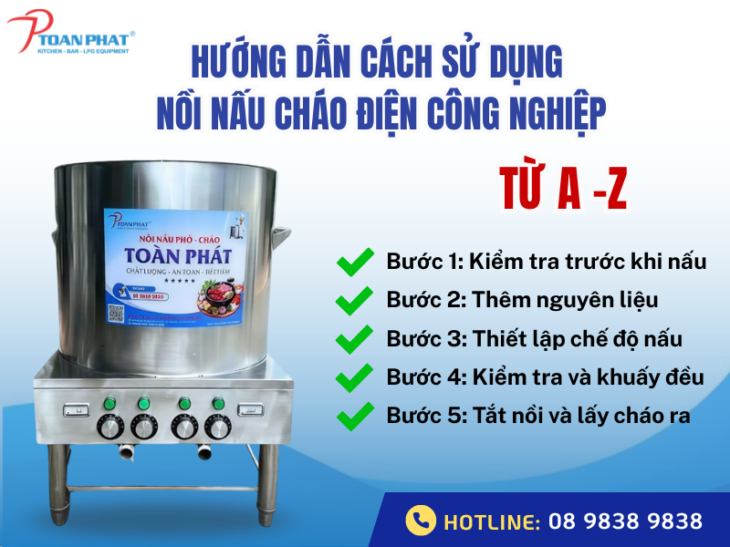 Hướng dẫn cách sử dụng nồi nấu cháo điện công nghiệp từ A – Z
