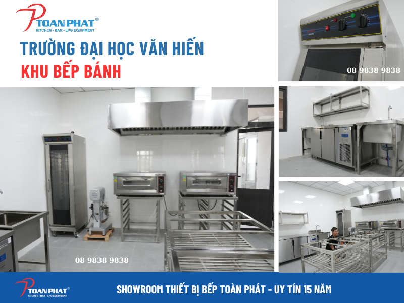 Khu bếp bánh trường Đại học Văn Hiến