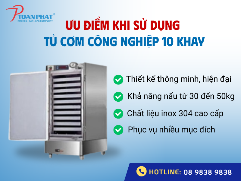 5 sản phẩm tủ cơm công nghiệp 10 khay giá tốt | Bảo hành 1 năm 1 Ưu điểm khi sử dụng tủ cơm công nghiệp 10
