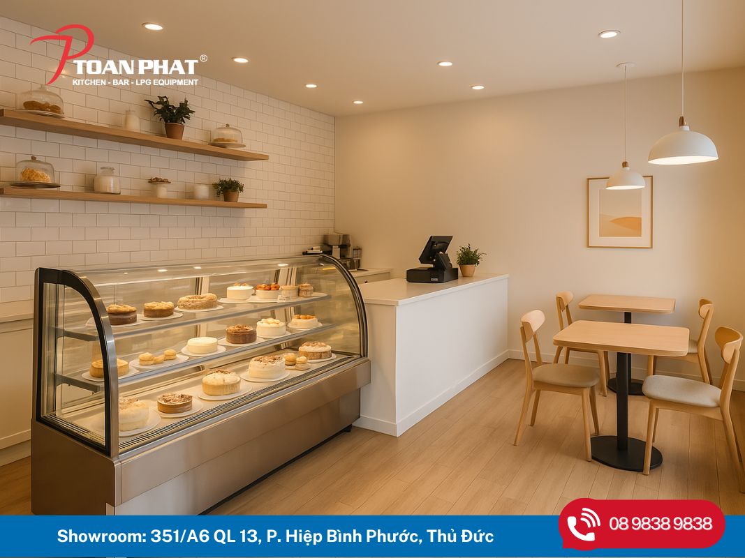 layout cho tiệm bánh nhỏ dưới 20m²