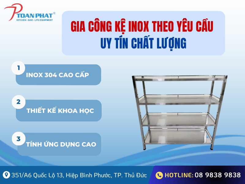 Gia công kệ inox công nghiệp theo yêu cầu uy tín chất lượng