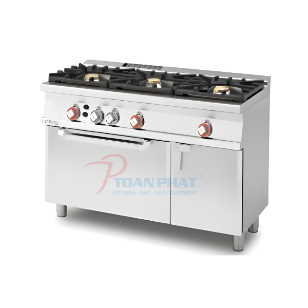 LOTUS BẾP CÔNG NGHIỆP 3 HỌNG ĐỐT CÓ LÒ NƯỚNG ĐIỆN MODEL CF3-512GEV