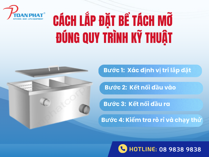 Cách lắp bể tách mỡ đúng quy trình kỹ thuật chi tiết từ A đến Z