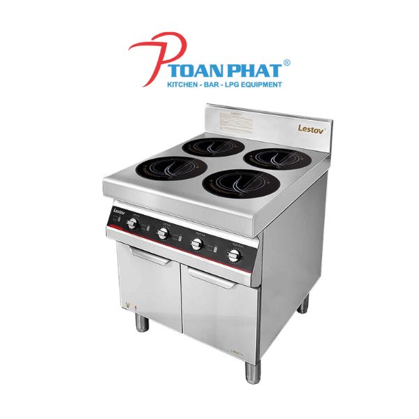 BẾP ĐIỆN TỪ CÔNG NGHIỆP 4 HỌNG HỘC TỦ LESTOV LT-B300IV-B135