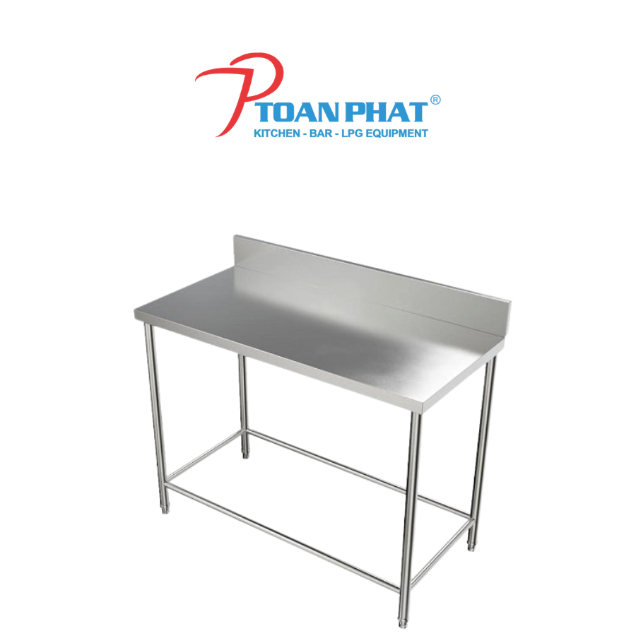 BÀN INOX 1 TẦNG CÓ GÁY