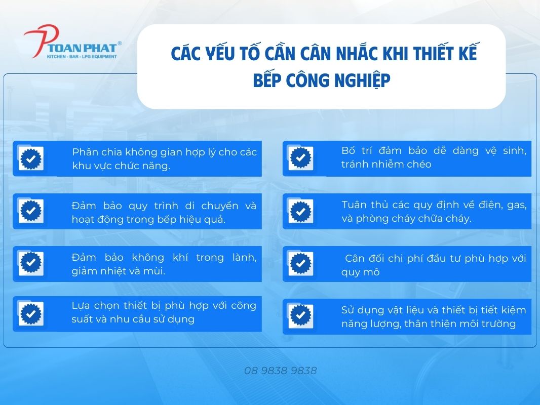 Cac yeu to can can nhac khi thiet ke bep cong nghiep