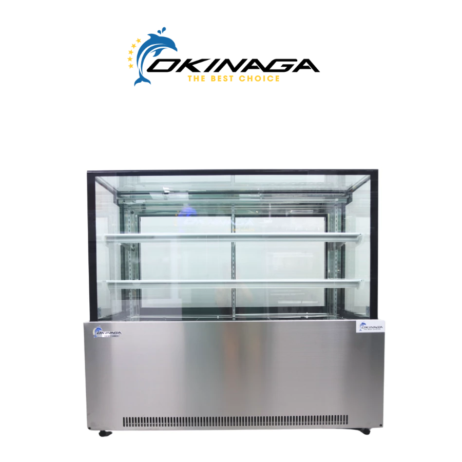 TỦ TRƯNG BÀY BÁNH 1M2 OKINAGA (TRẮNG, ĐEN, INOX)